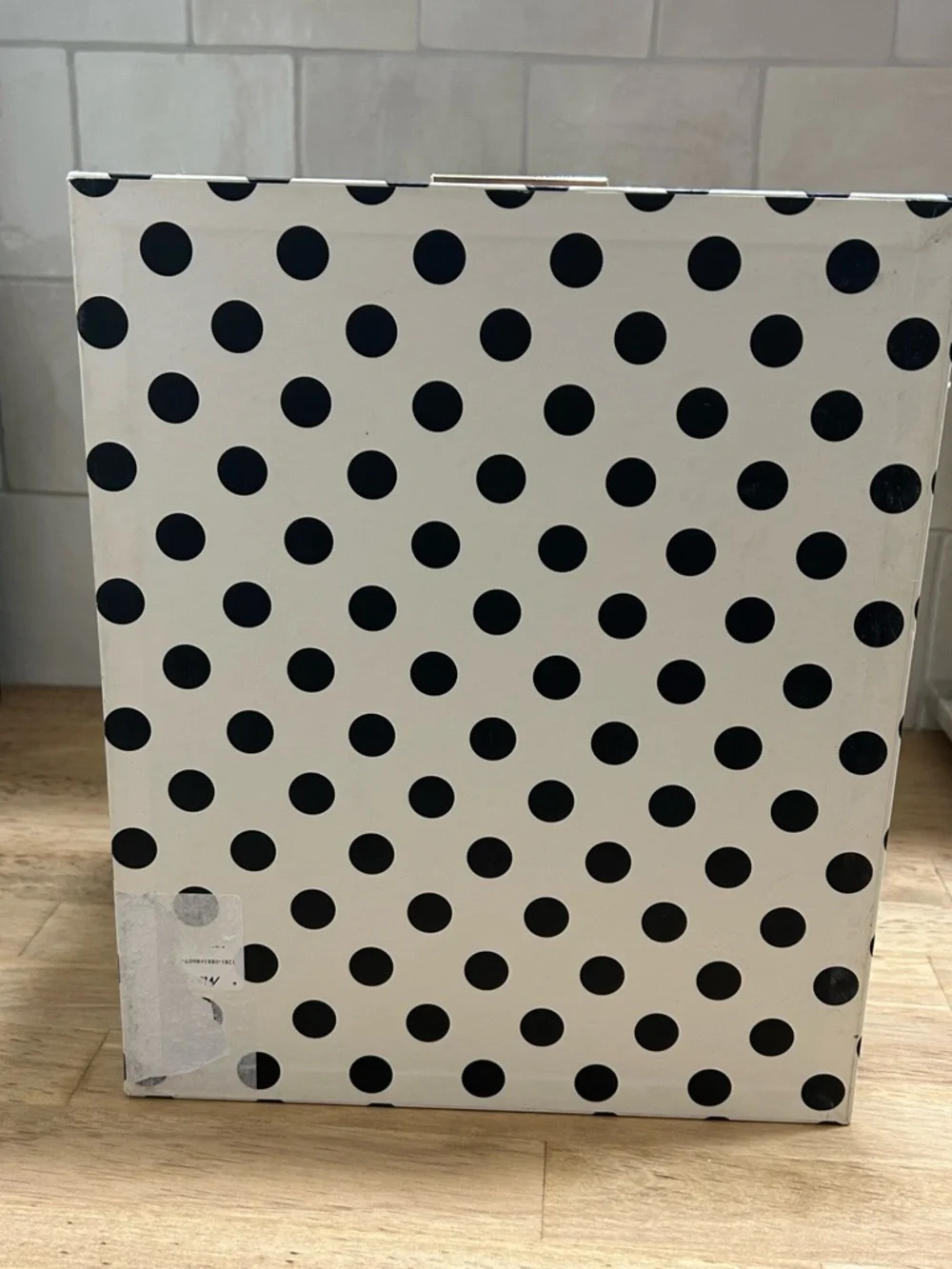 kate spade Black & White Polka Dot Decorative Storage Box with Gold Trim - Picture 6 of 6